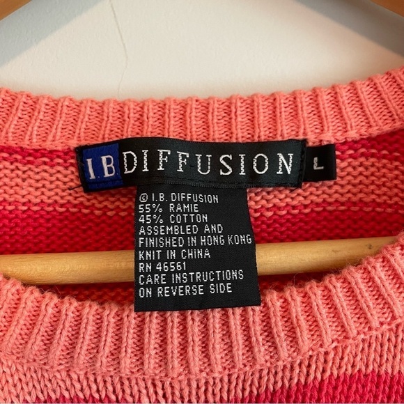 Vintage I.B. Diffusion Granny Beaded Floral Striped Knit Sweater - Picture 5 of 6